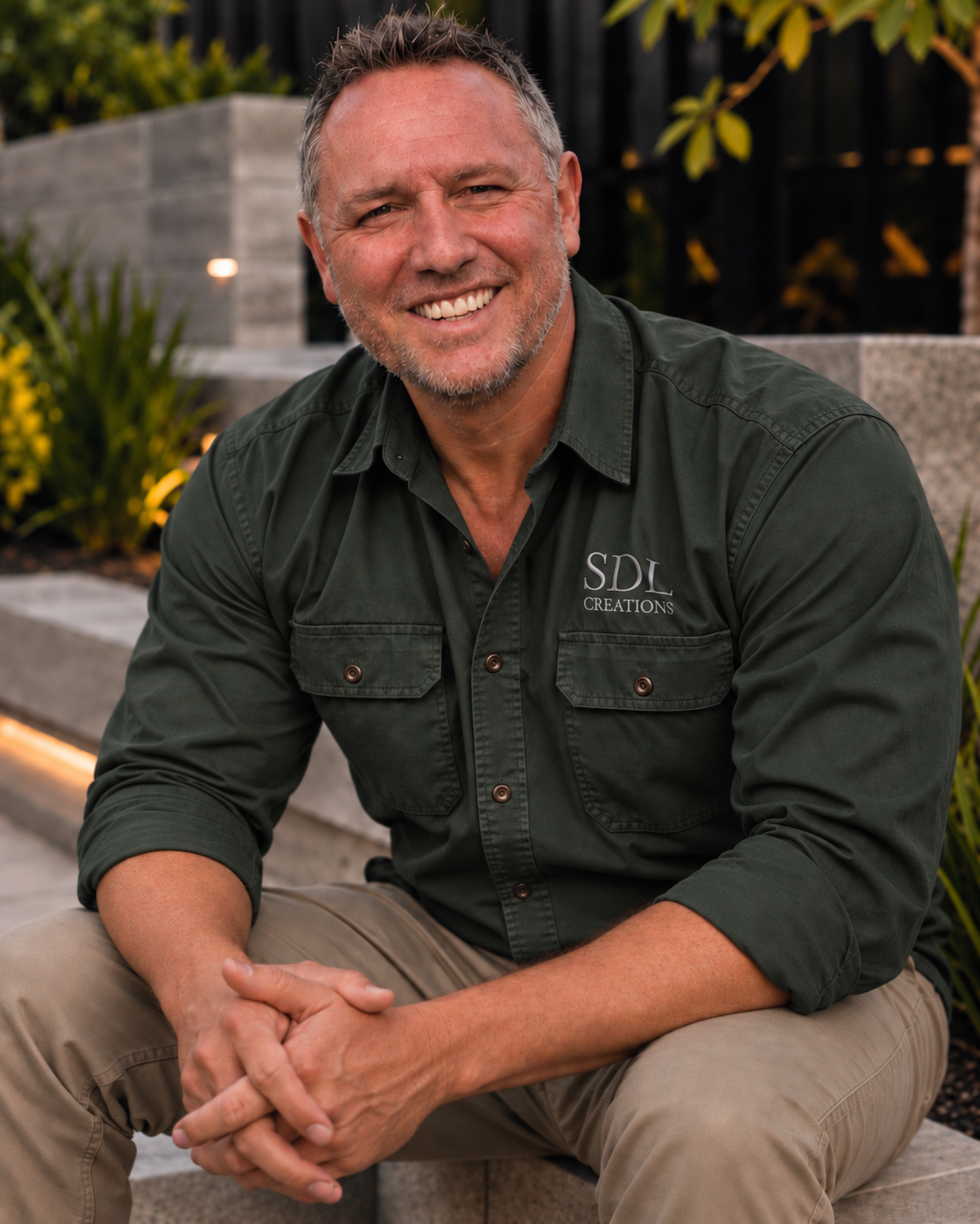 Stephen Danielian, Director of SDL Creations, in a finished Sydney landscape