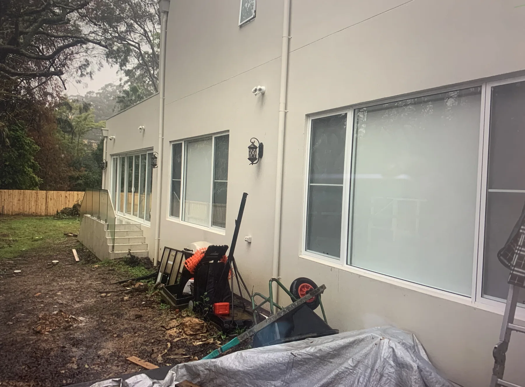 Before - the rear of the Killara property stripped back to bare ground during the build